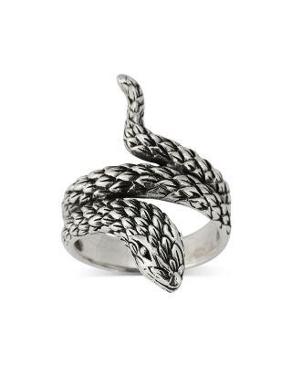 Sterling Silver Scaled Snake Coil Ring by MILANESI&CO