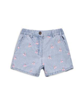Girls' Cherry Embroidered Chambray Shorts - Little Kid by MILES THE LABEL