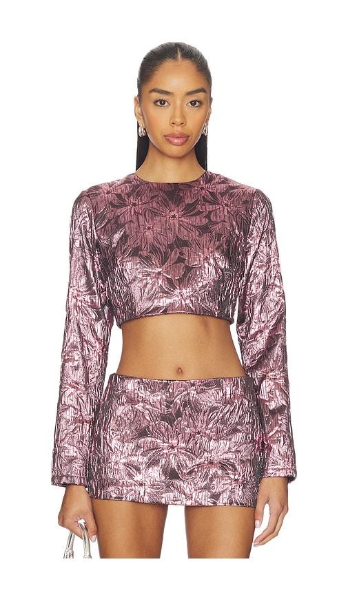Milkwhite Cropped Top in Pink by MILKWHITE