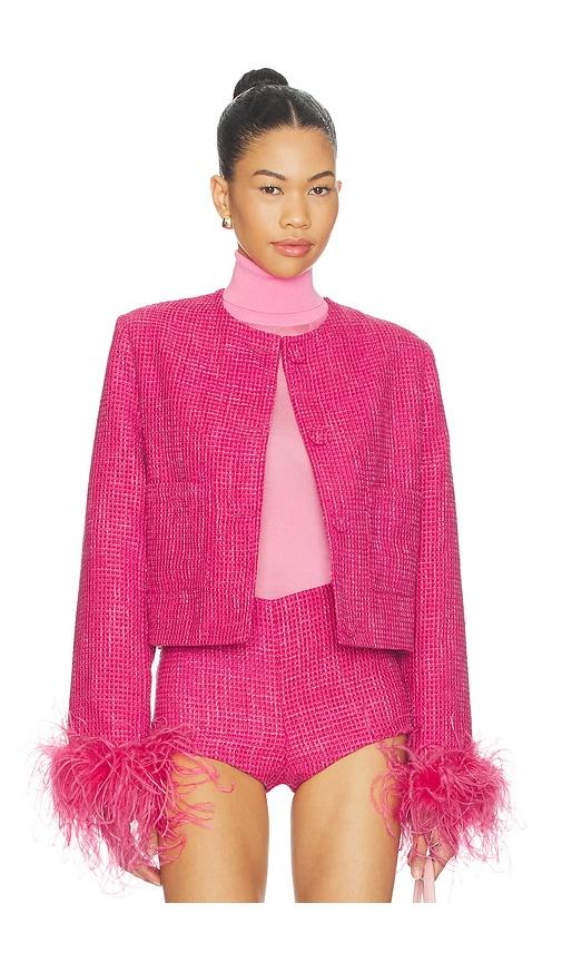 Milkwhite Tweed Jacket in Fuchsia by MILKWHITE