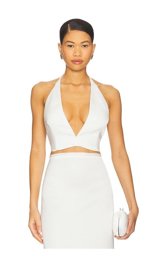 Milkwhite x REVOLVE Top With V Neckline in White by MILKWHITE