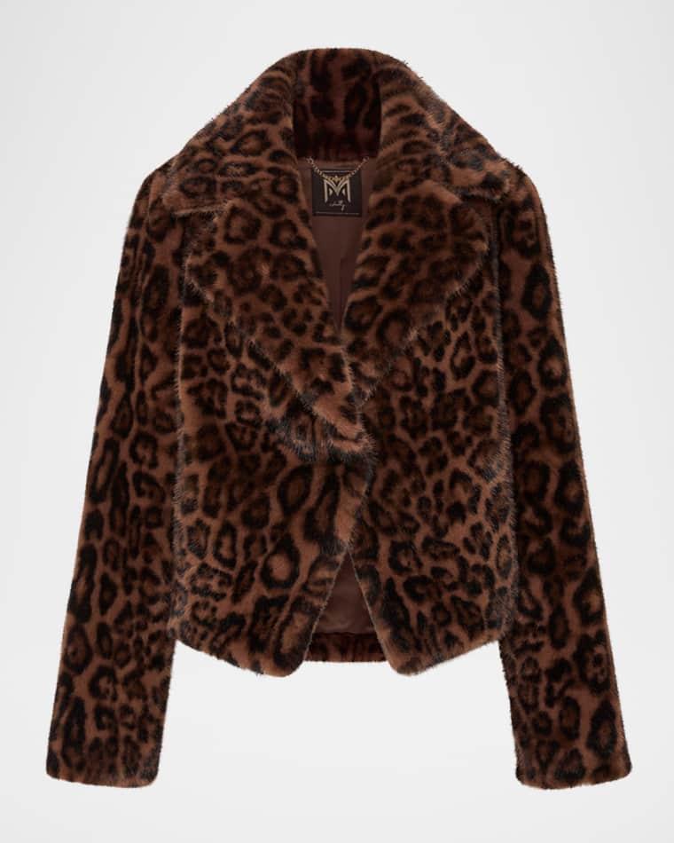 Arya Leopard-Print Faux Fur Jacket by MILLY