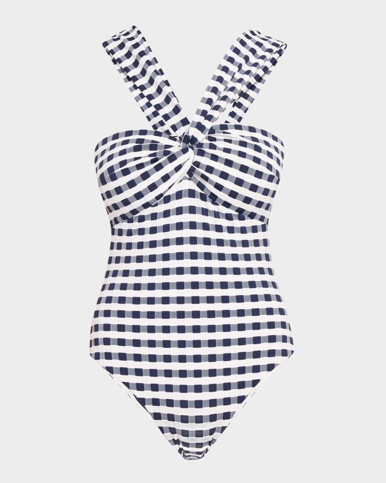 Betsy Cottage Jacquard One-Piece Swimsuit by MILLY