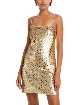 Colette Gold Dot Sequin Mini Dress by MILLY