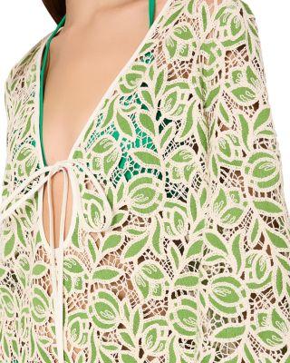 Green Leaf Lace Dress Swim Cover-Up by MILLY