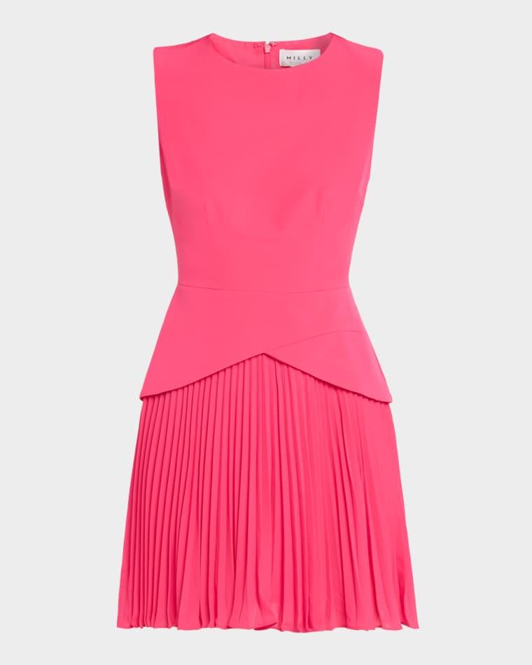 Haddy Cady & Pleated Chiffon Mini Dress by MILLY