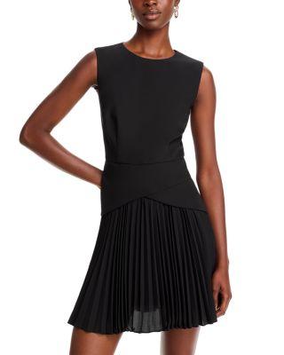 Haddy Mixed Media Pleated Dress by MILLY