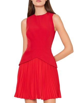 Haddy Mixed Media Pleated Dress by MILLY