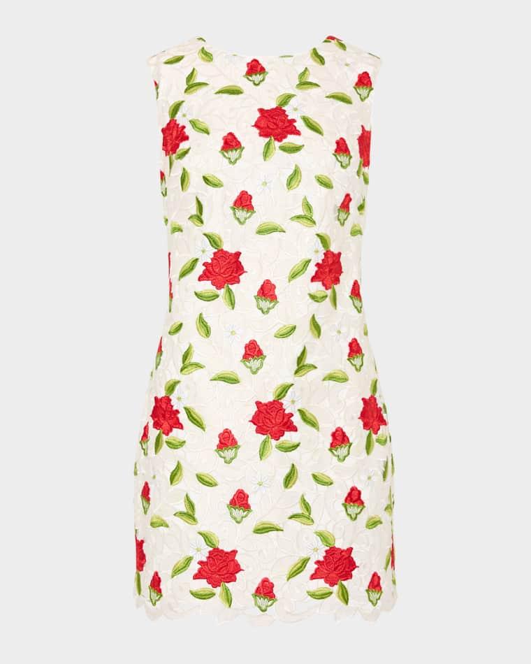 Ivette Embroidered Mini Dress by MILLY