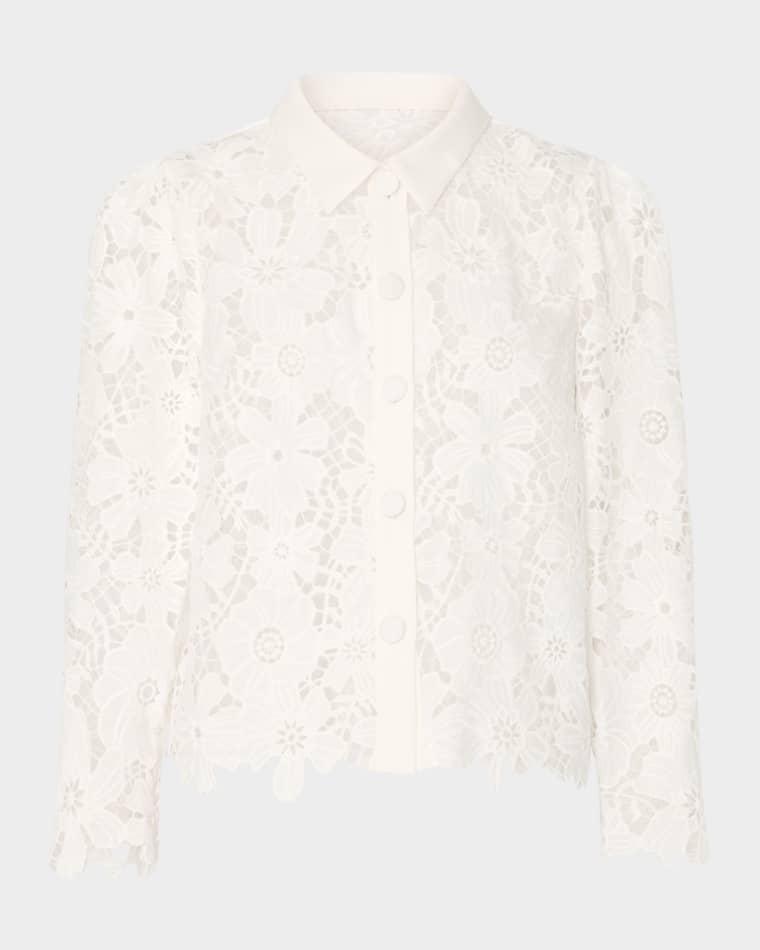 June Roja Floral Lace Top by MILLY