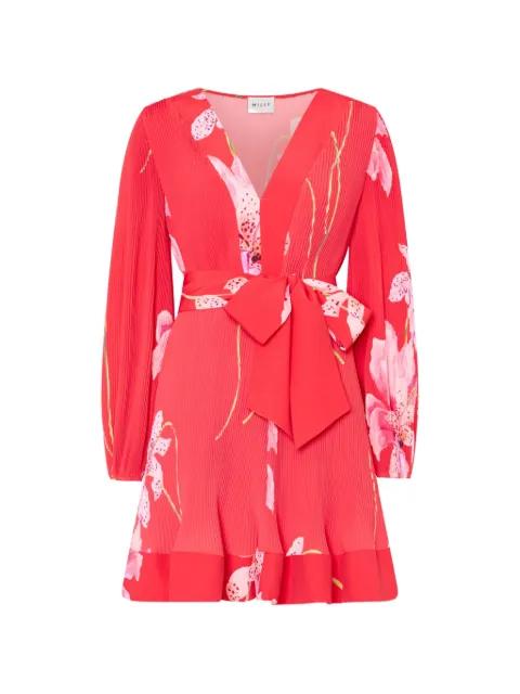 Liv floral-print pleated mini dress by MILLY