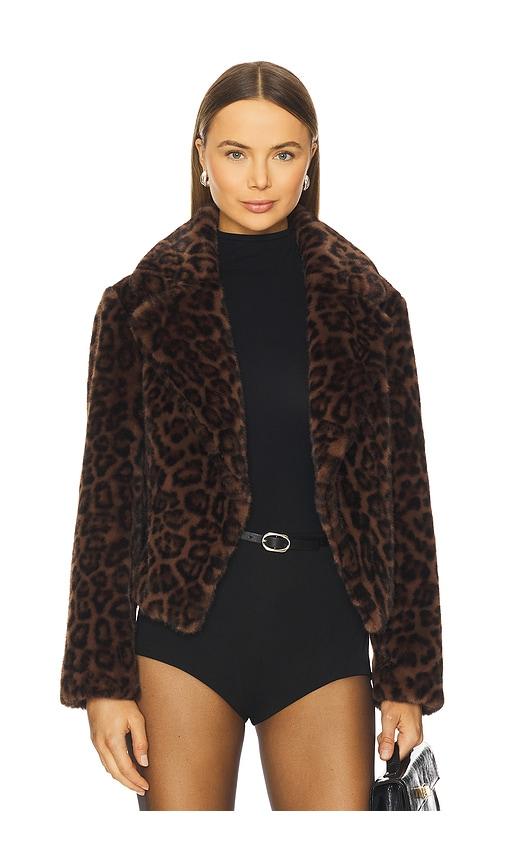 MILLY Arya Faux Fur Jacket in Brown by MILLY