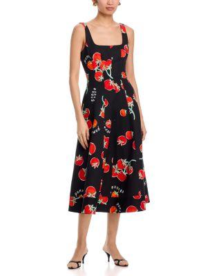 Nia Printed Midi Dress by MILLY