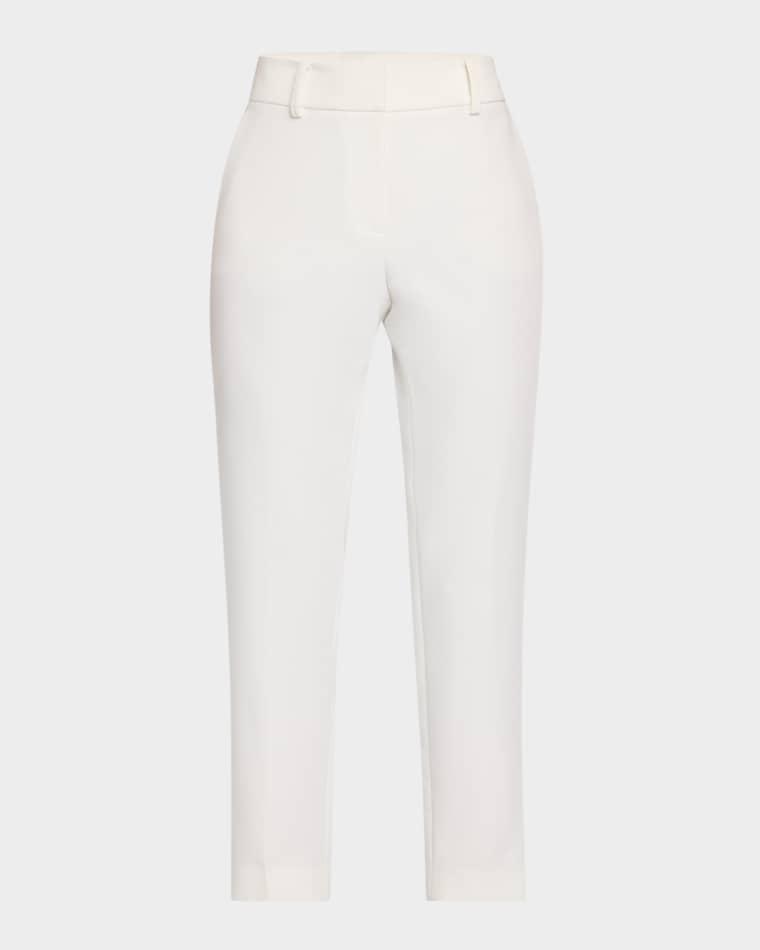 Nicola Cropped Slim Cady Pants by MILLY