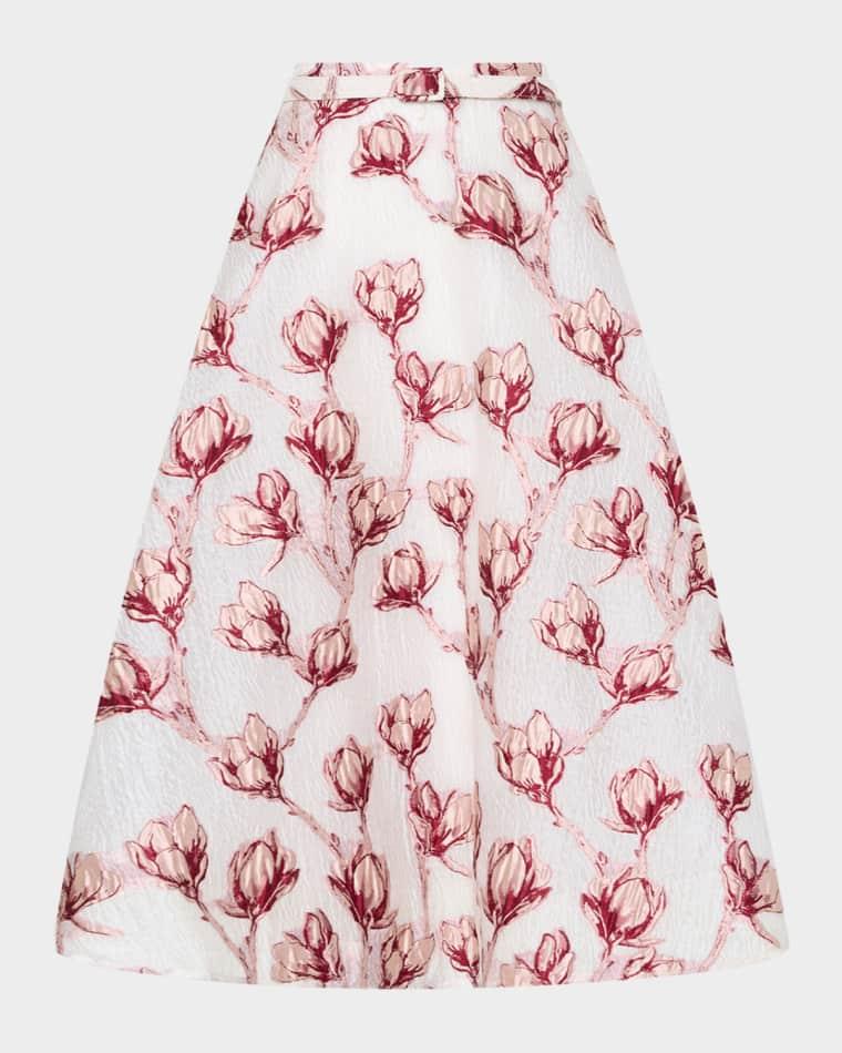 Noella Floral Midi Skirt by MILLY