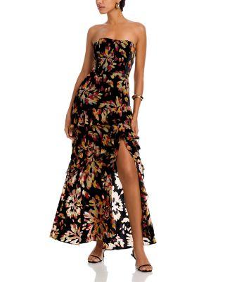 Raelynn Confetti Burnout Velvet Ruffle Dress by MILLY