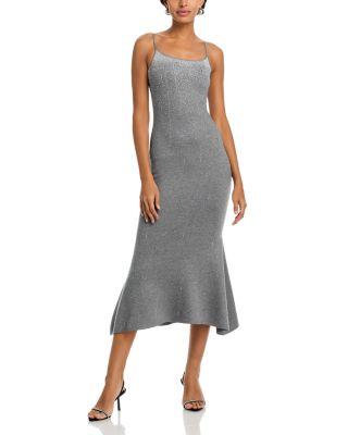 Ricky Metallic Rhinestone Spaghetti Strap Dress by MILLY