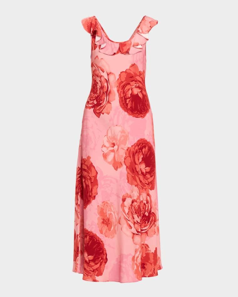 Scarlett Sleeveless Floral-Print Midi Dress by MILLY