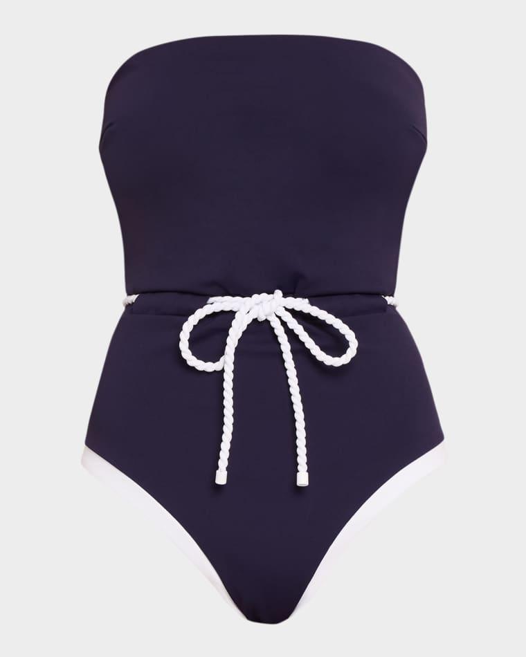 Solid Belted One-Piece Swimsuit by MILLY