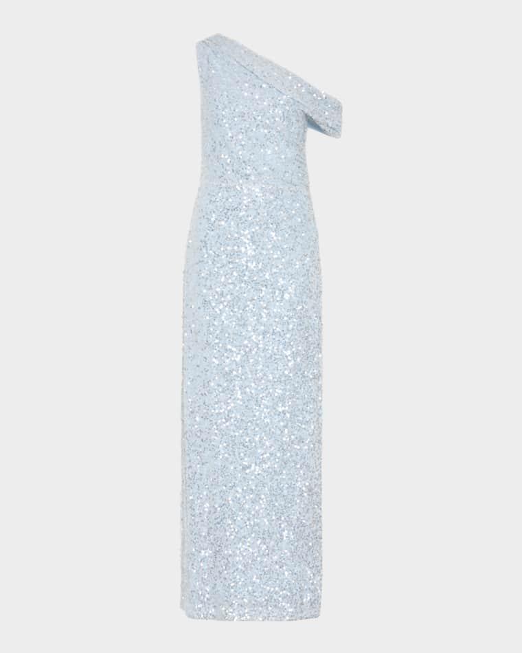 Stevie One-Shoulder Sequin Maxi Dress by MILLY