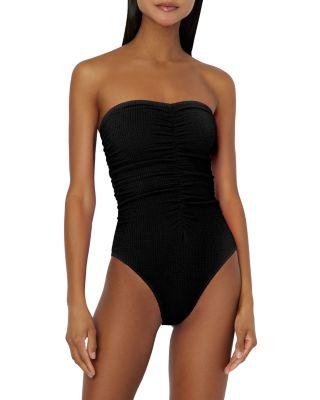 Textured Ruched One Piece Swimsuit by MILLY