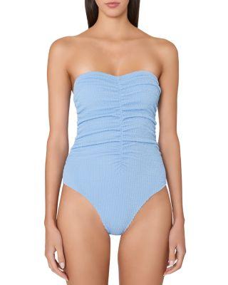 Textured Ruched One Piece Swimsuit by MILLY