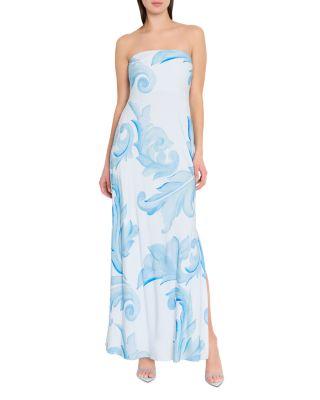Vera Satin Floral Maxi Dress by MILLY