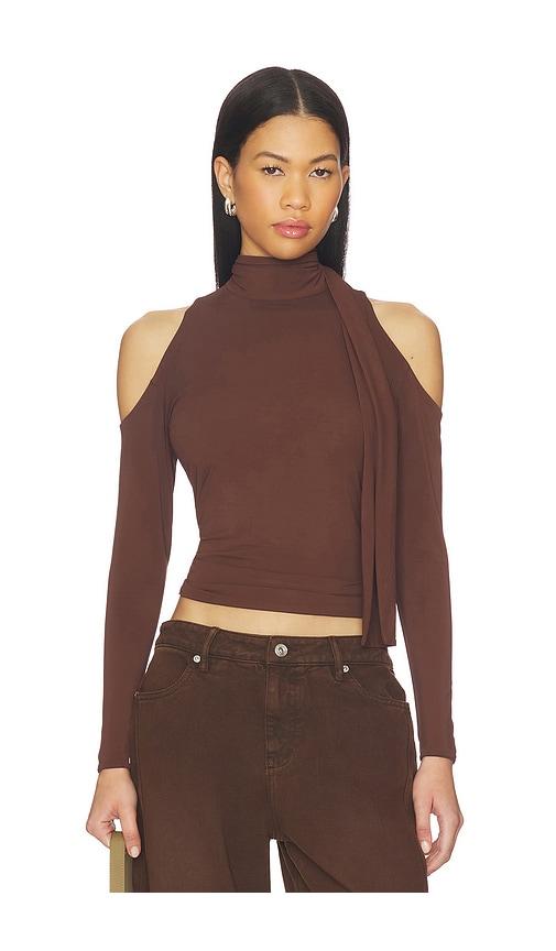 Mimchik Jean Scarf Top in Chocolate by MIMCHIK