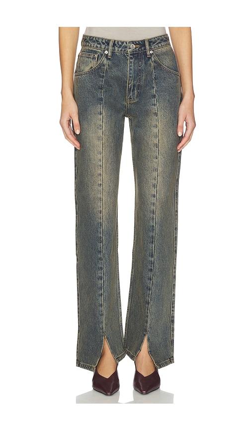 Mimchik Split Hem Jean in Blue by MIMCHIK