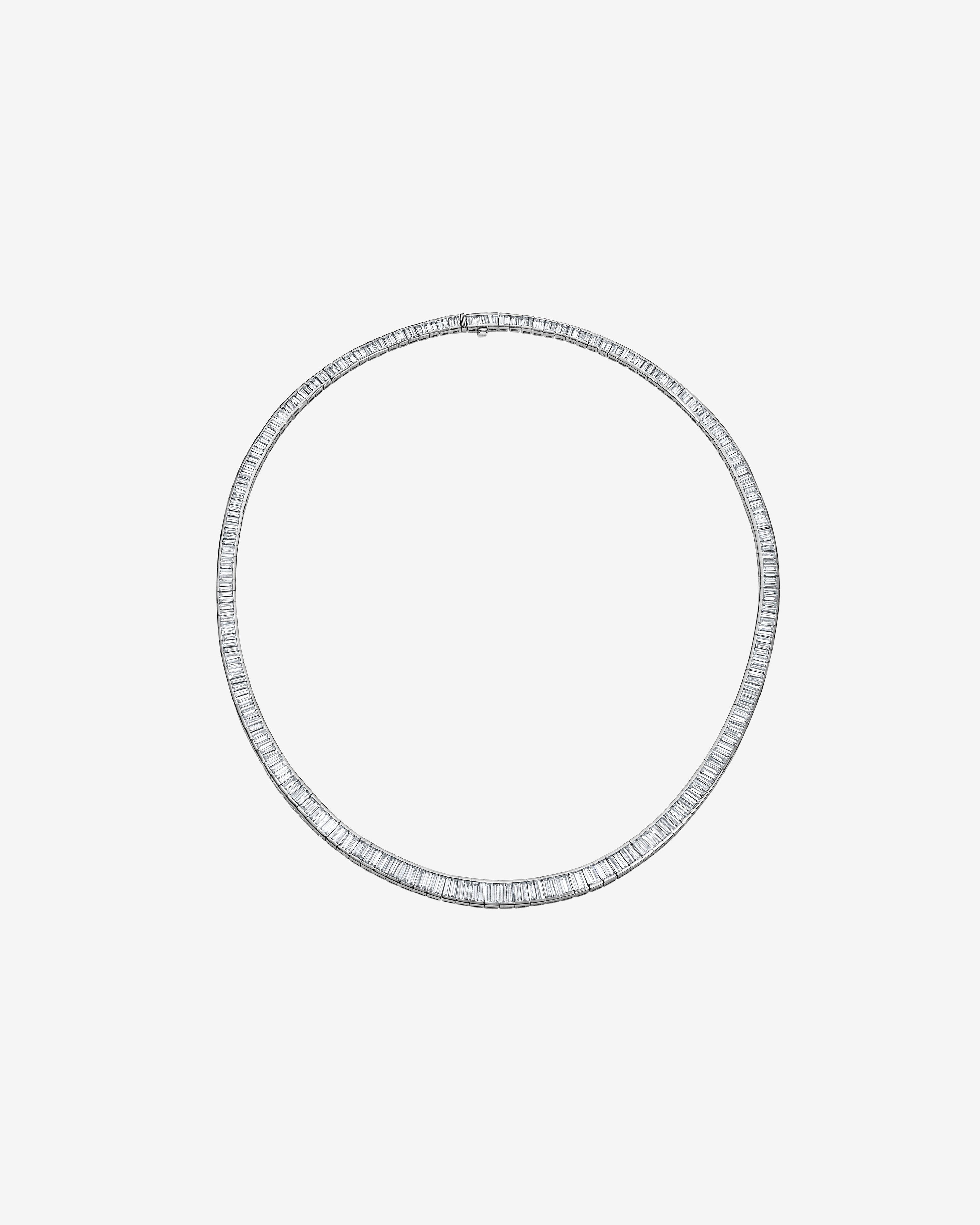 Mindi Mond - Women's Baguette Diamond Line Necklace - (White Gold) by MINDI MOND