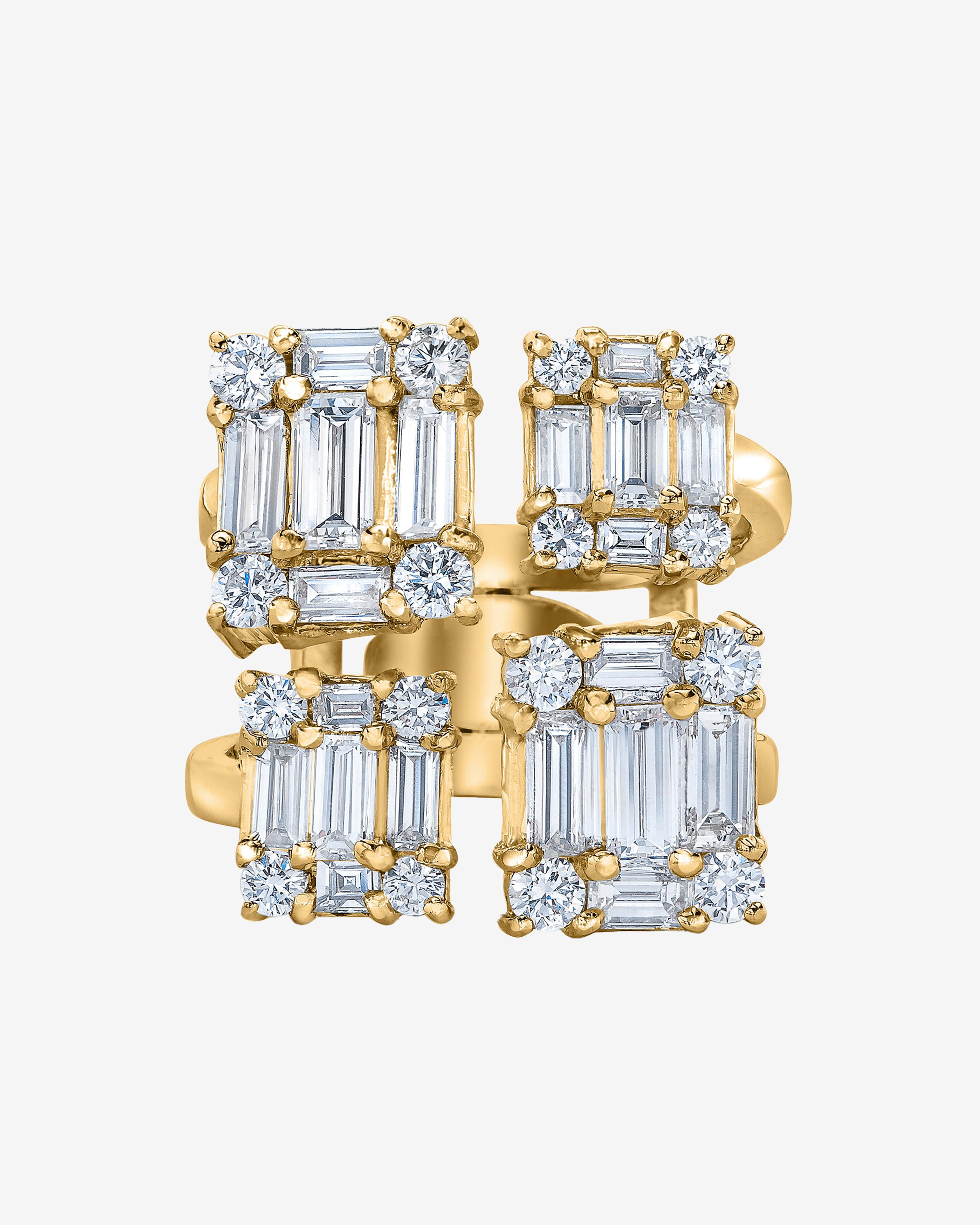 Mindi Mond - Women's Clarity Quad Ring - (Yellow Gold) by MINDI MOND