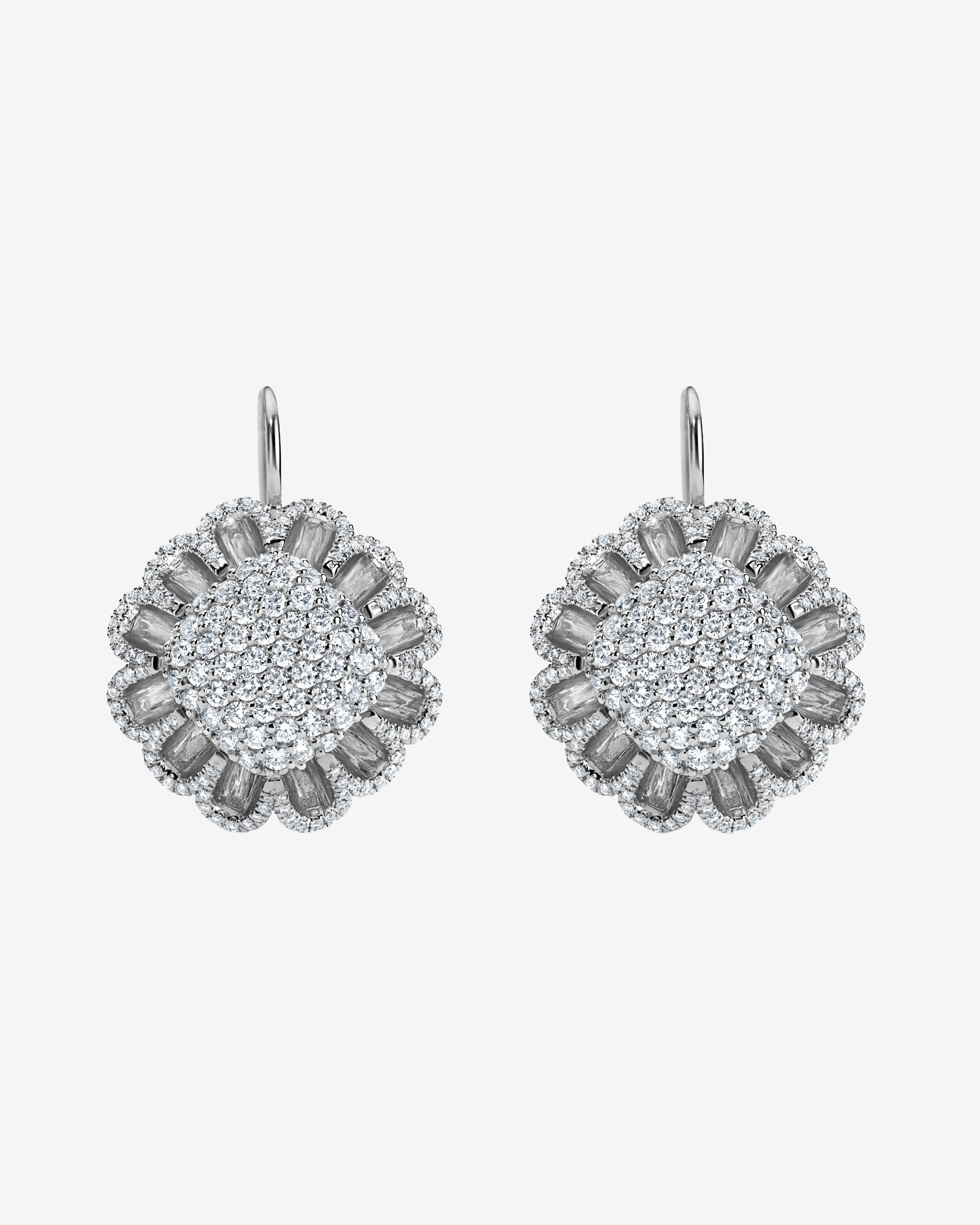 Mindi Mond - Women's Floating All Diamond Mega Drop Earrings - (White Gold) by MINDI MOND