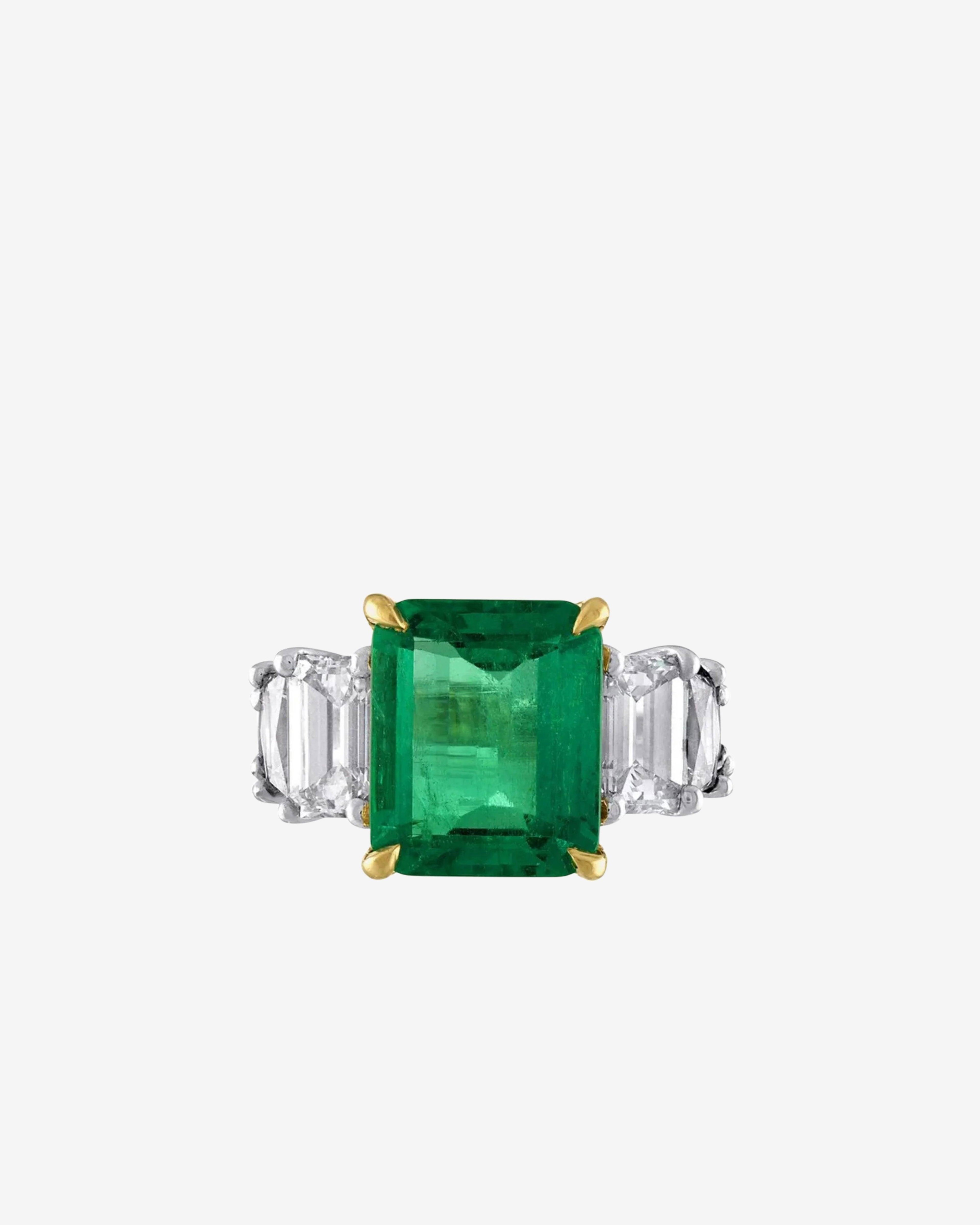 Mindi Mond - Women's Triple Step Colombian Emerald Ring - (Green) by MINDI MOND