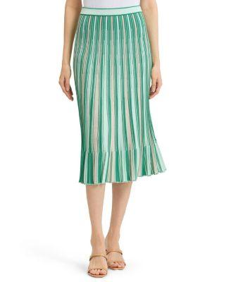 Flared Flounce Soft Knit Midi Skirt by MING WANG Flared Flounce Soft Knit Midi Skirt by MING WANG