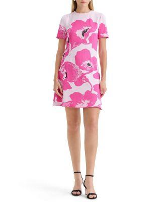 Floral Jacquard Soft Knit A-Line Dress by MING WANG