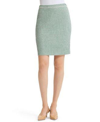 Jacquard Basketweave Straight Skirt by MING WANG