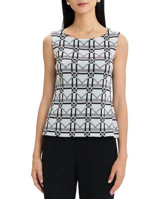 Monochrome Geometric Knit Tank by MING WANG