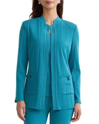 Plus Size Multi-Texture Knit Jacket by MING WANG
