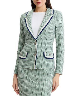 Tailored Jacquard Basketweave Knit Jacket by MING WANG