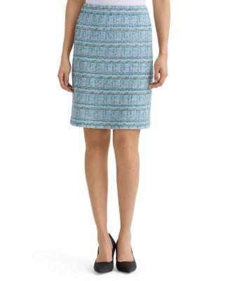 Tweed Knit Straight Skirt by MING WANG