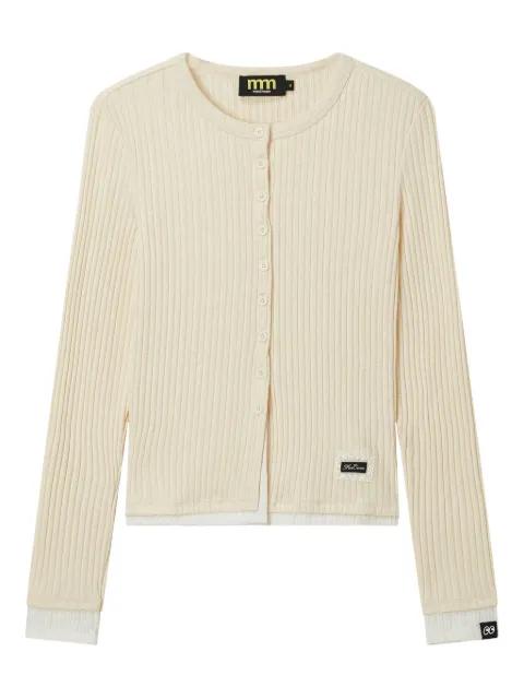 buttoned ribbed cardigan by MINI CREAM