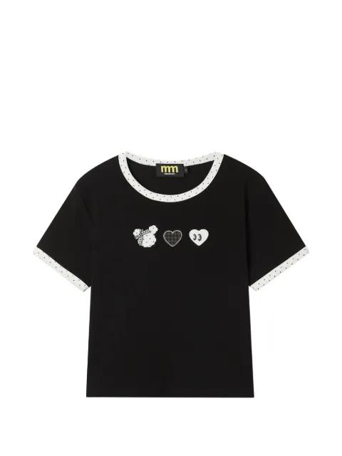 contrasting-trim T-shirt by MINI CREAM
