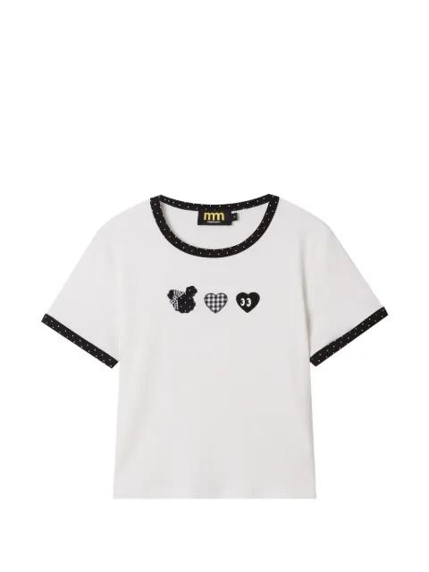 contrasting-trim T-shirt by MINI CREAM