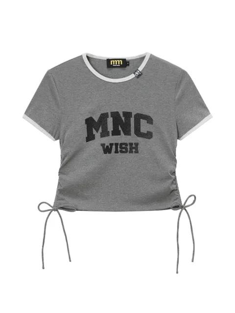 drawstring-hem cropped T-shirt by MINI CREAM
