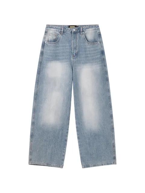 faded wing-print jeans by MINI CREAM