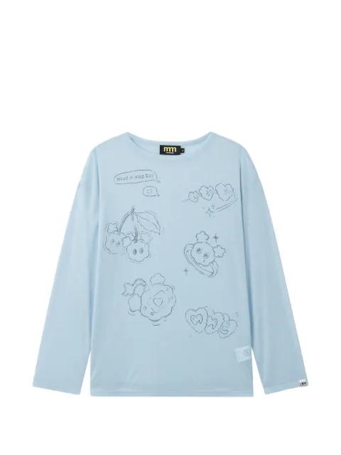 graphic-print long-sleeve T-shirt by MINI CREAM