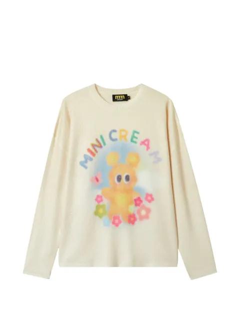 graphic-print sweater by MINI CREAM