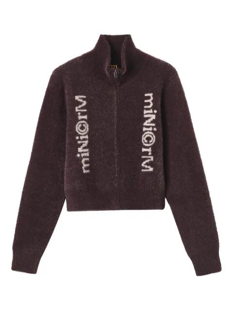 high-neck zip-front jacket by MINI CREAM