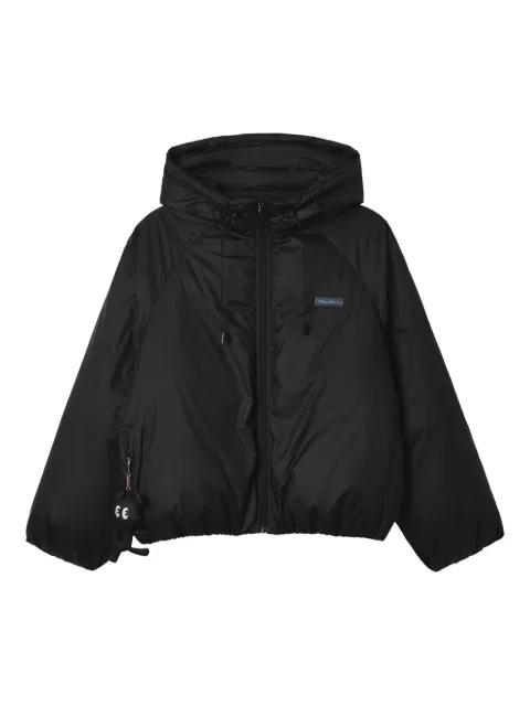 hoodied zip-fastening jacket by MINI CREAM