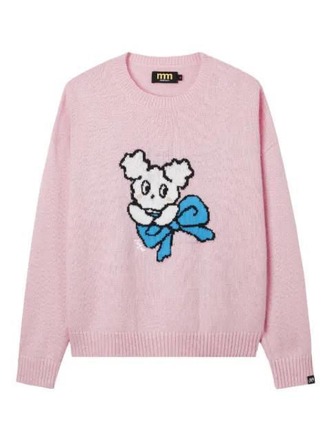 intarsia-knit crew-neck sweater by MINI CREAM
